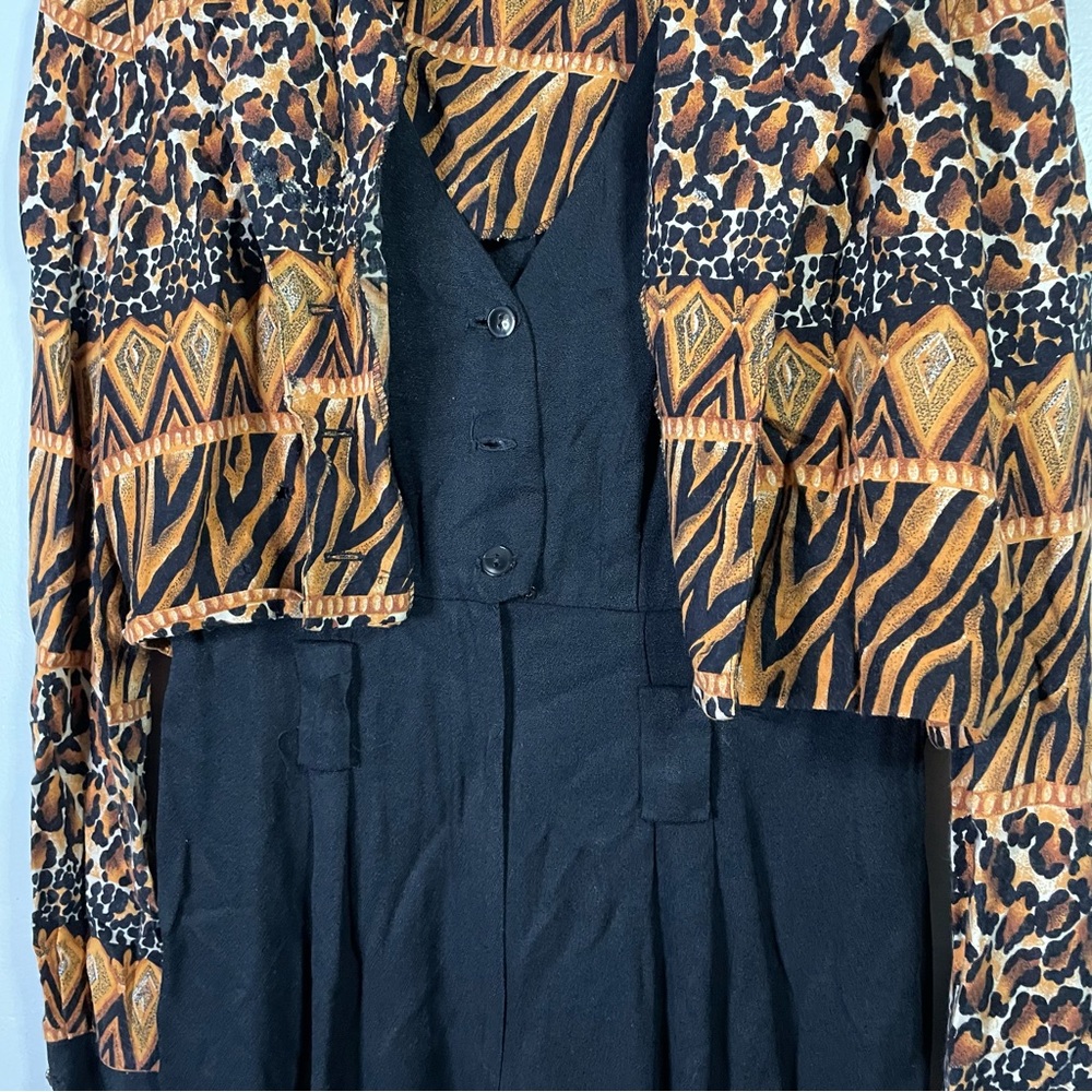 R & M Richards by Karen Kwong Vintage Y2K Jumpsuit Jacket/Top Combo Size 10 - Picture 6 of 9